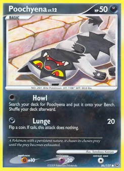 Poochyena card from Platinum, number 86/127