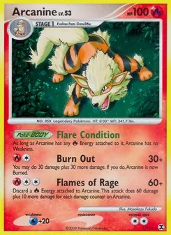 Arcanine card from Rising Rivals, number 1/111
