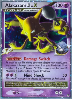 Alakazam E4 LV.X card from Rising Rivals, number 103/111