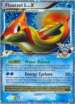 Floatzel GL LV.X card from Rising Rivals, number 104/111