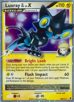 Luxray GL LV.X card from Rising Rivals, number 109/111