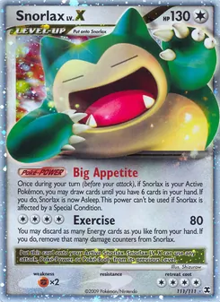 Snorlax LV.X card from Rising Rivals, number 111/111