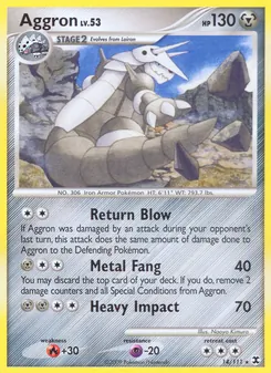Aggron card from Rising Rivals, number 14/111