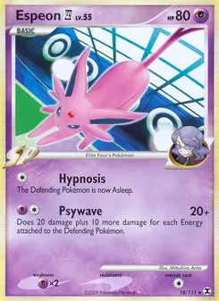 Espeon E4 card from Rising Rivals, number 18/111