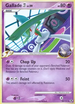 Gallade E4 card from Rising Rivals, number 20/111