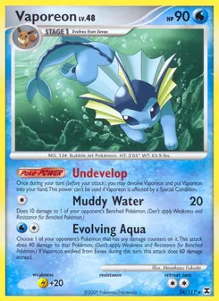 Vaporeon card from Rising Rivals, number 34/111