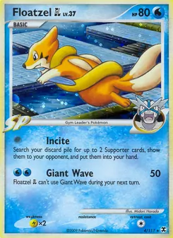 Floatzel GL card from Rising Rivals, number 4/111