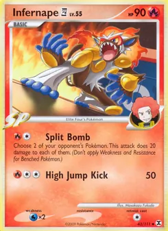 Infernape E4 card from Rising Rivals, number 43/111