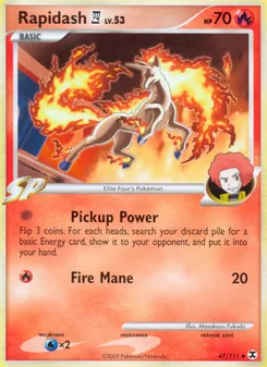 Rapidash E4 card from Rising Rivals, number 47/111