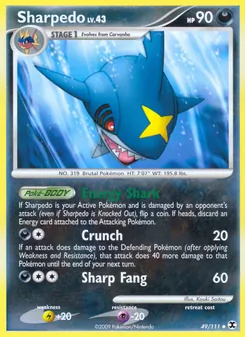 Sharpedo card from Rising Rivals, number 49/111
