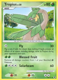 Tropius card from Rising Rivals, number 52/111