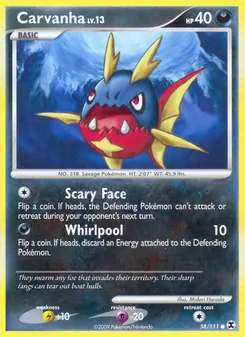Carvanha card from Rising Rivals, number 58/111