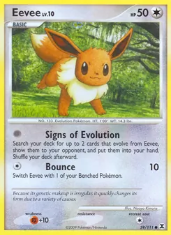 Eevee card from Rising Rivals, number 59/111
