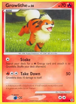Growlithe card from Rising Rivals, number 63/111