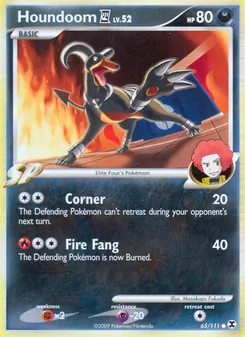 Houndoom E4 card from Rising Rivals, number 65/111