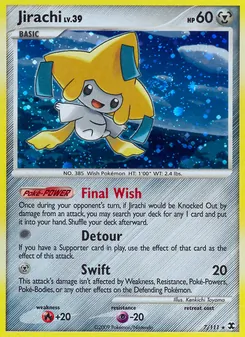 Jirachi card from Rising Rivals, number 7/111