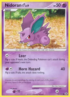 Nidoran ♂ card from Rising Rivals, number 72/111