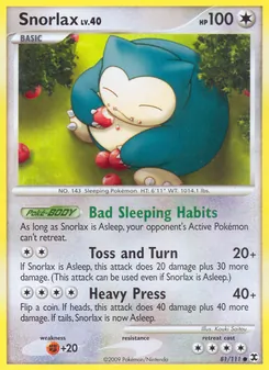 Snorlax card from Rising Rivals, number 81/111