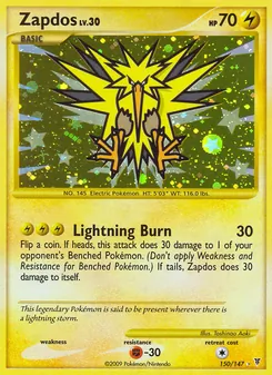 Zapdos card from Supreme Victors, number 150/147