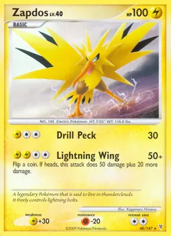 Zapdos card from Supreme Victors, number 48/147