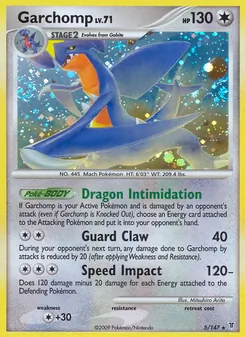 Garchomp card from Supreme Victors, number 5/147