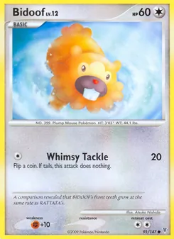 Bidoof card from Supreme Victors, number 91/147