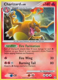 Charizard card from Arceus, number 1/99