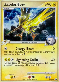 Zapdos G card from Arceus, number 12/99