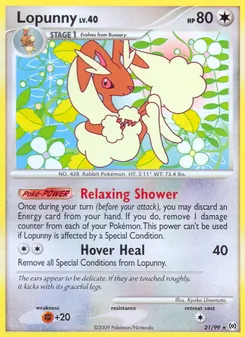 Lopunny card from Arceus, number 21/99