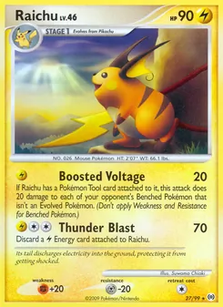 Raichu card from Arceus, number 27/99
