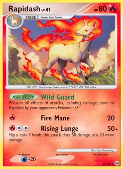 Rapidash card from Arceus, number 28/99