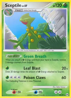 Sceptile card from Arceus, number 30/99
