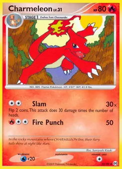 Charmeleon card from Arceus, number 35/99