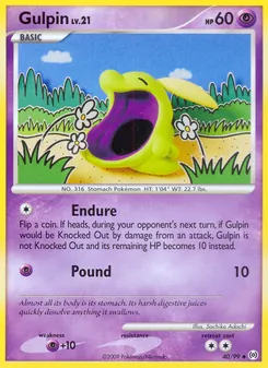 Gulpin card from Arceus, number 40/99
