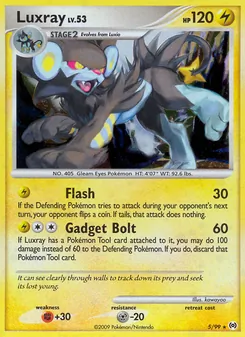 Luxray card from Arceus, number 5/99