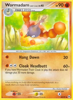 Wormadam Sandy Cloak card from Arceus, number 50/99