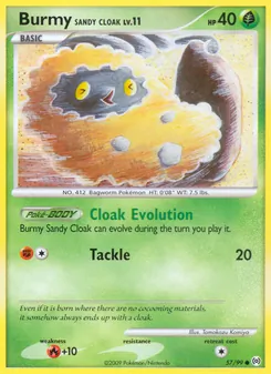 Burmy Sandy Cloak card from Arceus, number 57/99