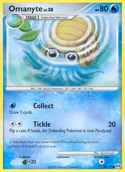 Omanyte card from Arceus, number 70/99