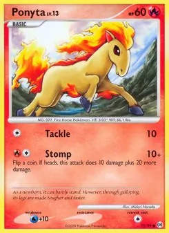 Ponyta card from Arceus, number 72/99