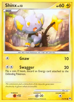 Shinx card from Arceus, number 74/99