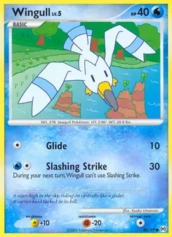 Wingull card from Arceus, number 80/99