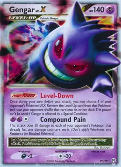 Gengar LV.X card from Arceus, number 97/99