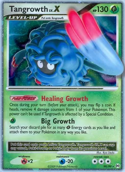 Tangrowth LV.X card from Arceus, number 99/99