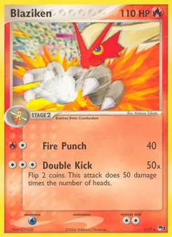 Blaziken card from POP Series 1, number 1/17