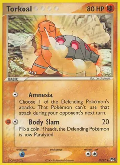 Torkoal card from POP Series 1, number 10/17