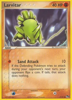 Larvitar card from POP Series 1, number 11/17