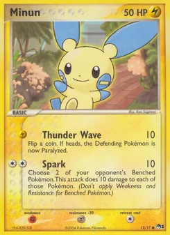 Minun card from POP Series 1, number 12/17