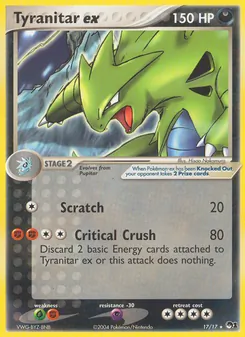 Tyranitar ex card from POP Series 1, number 17/17