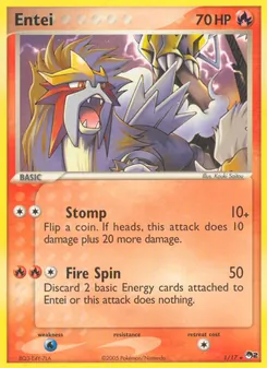 Entei card from POP Series 2, number 1/17