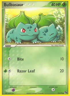 Bulbasaur card from POP Series 2, number 12/17